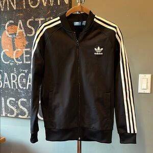 🚣 🥑Adidas Superstar Track Black Jacket Youth Large 13-14 years white zip BUDGET